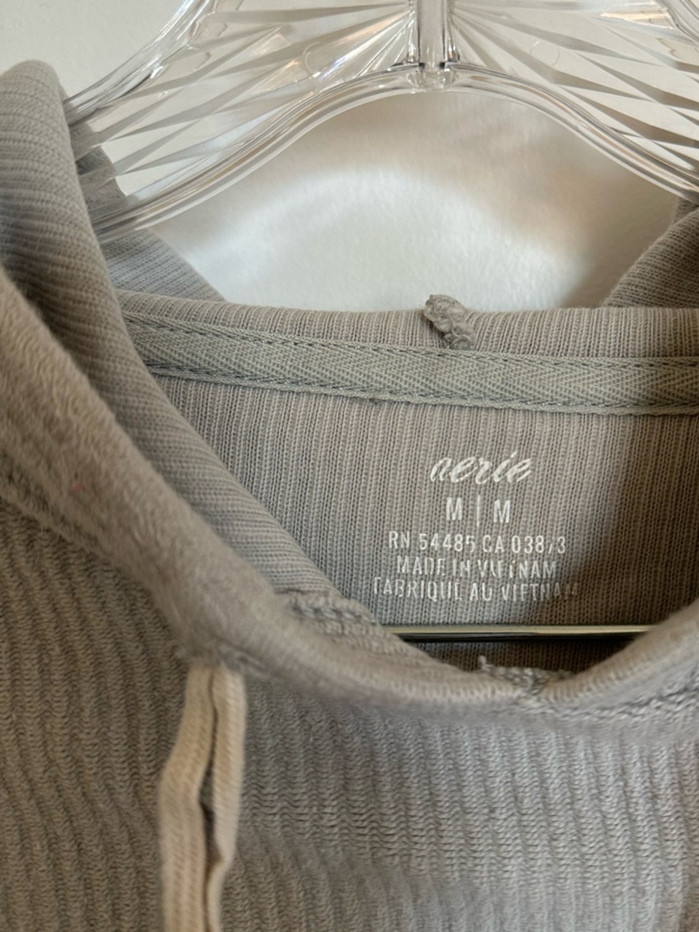 Aerie Ribbed Drawstring Cropped Hoodie - Picture 3 of 4